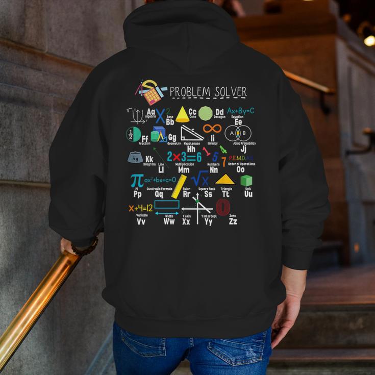 Problem Solver Math Alphabet ABC Teacher Students Men Zip Up Hoodie Back Print, funny gift