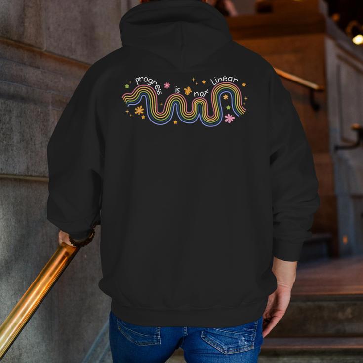 Progress Is Not Linear Sped Ed Special Education Teacher Men Zip Up Hoodie Back Print, funny gift