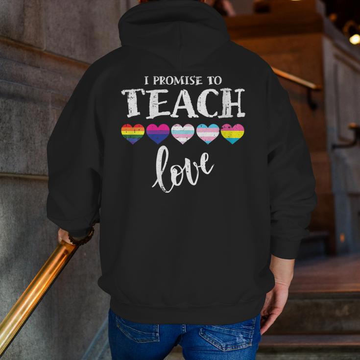 I Promise To Teach Love LGBT-Q Pride Proud Ally Teacher Men Zip Up Hoodie Back Print, funny gift I Promise To Teach Love LGBT-Q Pride Proud Ally Teacher Men Zip Up Hoodie Back Print, funny gift