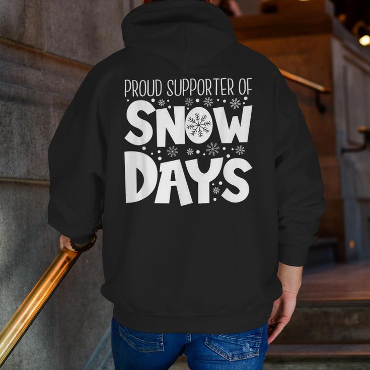 Proud Supporter Of Snow Days Teacher Christmas Men Women Men Zip Up Hoodie Back Print, funny gift