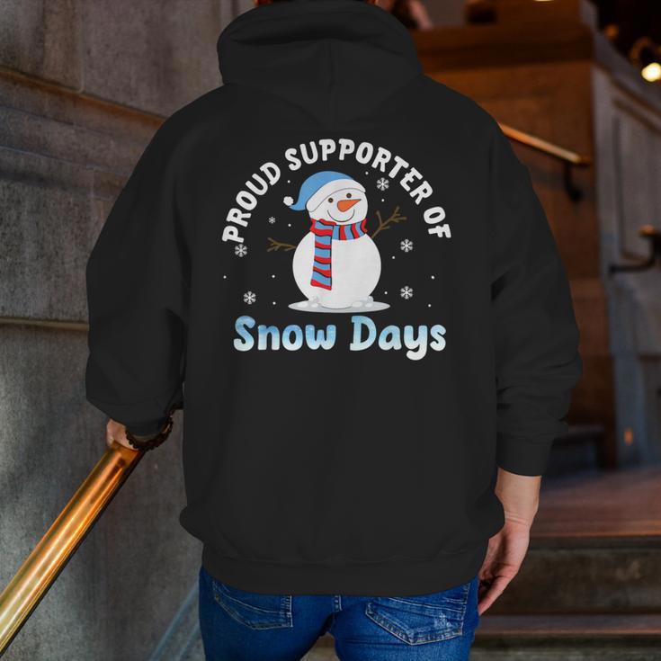 Proud Supporter Of Snow Days Teacher Men Zip Up Hoodie Back Print, funny gift Proud Supporter Of Snow Days Teacher Men Zip Up Hoodie Back Print, funny gift