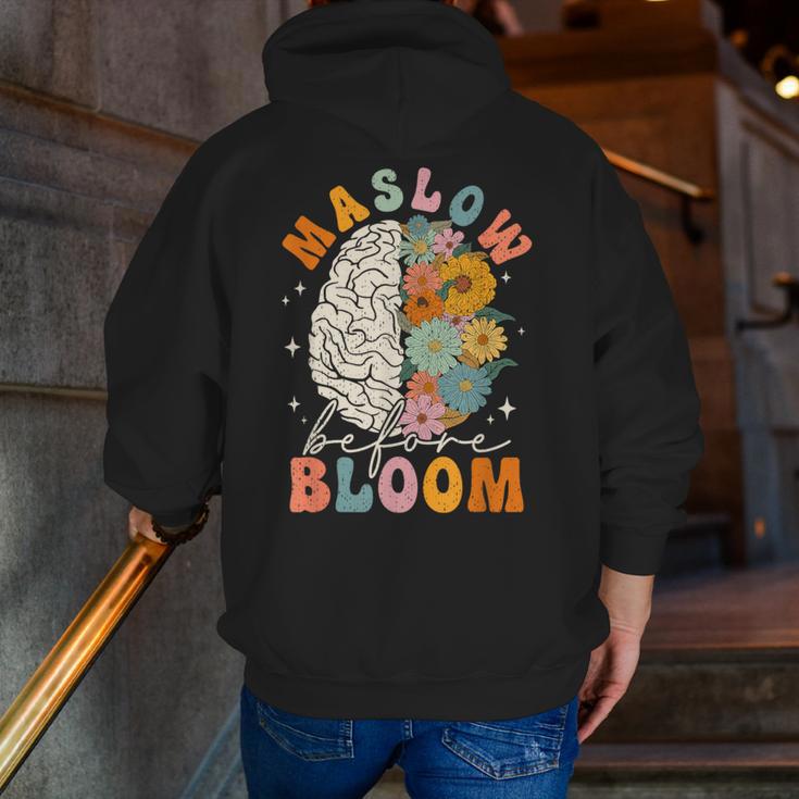 Psychologist Maslow Before Bloom Sped Teacher Classroom Men Zip Up Hoodie Back Print, funny gift
