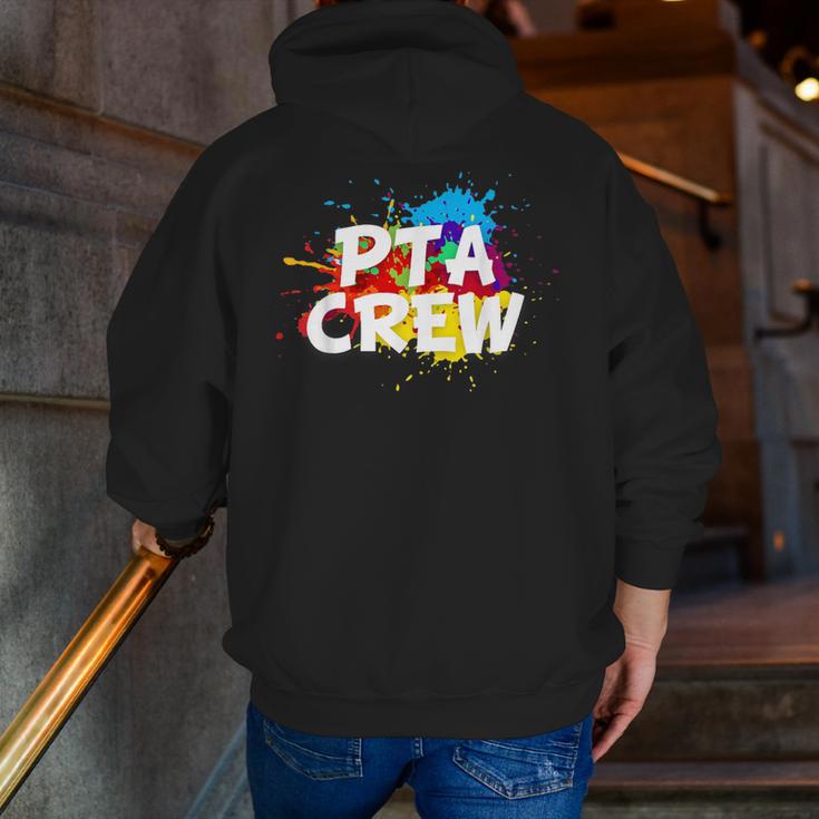PTA Crew Back To School Volunteer Board Mom Parent Teacher Men Zip Up Hoodie Back Print, funny gift