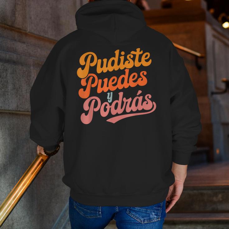 Pudiste Puedes Podras Maestra Spanish Teacher Men Zip Up Hoodie Back Print, funny gift