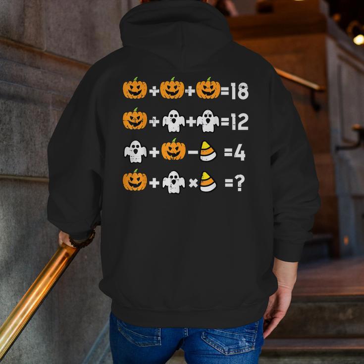 Pumpkin Ghost Equation Math Teacher Halloween Costume Men Zip Up Hoodie Back Print, funny gift Pumpkin Ghost Equation Math Teacher Halloween Costume Men Zip Up Hoodie Back Print, funny gift