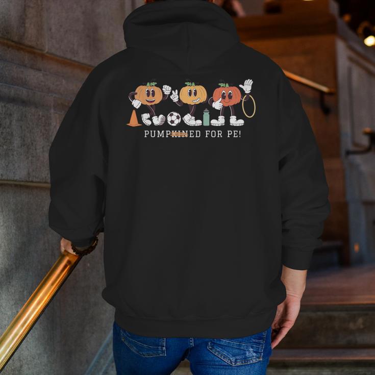 Pumpkin PE Teacher Team Physical Education Autumn Fall Men Zip Up Hoodie Back Print, Pe Teacher Hoodies, funny gift