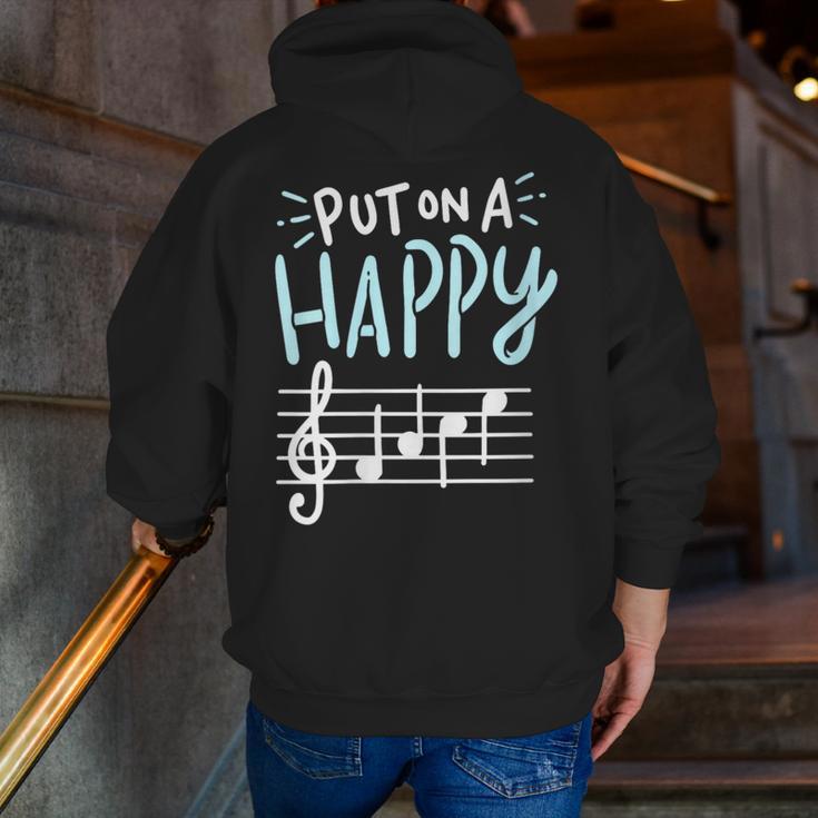 Put On A Happy Face Music Music Teacher Men Zip Up Hoodie Back Print, funny gift Put On A Happy Face Music Music Teacher Men Zip Up Hoodie Back Print, funny gift