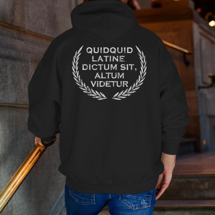 Quidquid Latine Dictum Sit Altum Videtur Teacher Men Zip Up Hoodie Back Print, funny gift Quidquid Latine Dictum Sit Altum Videtur Teacher Men Zip Up Hoodie Back Print, funny gift