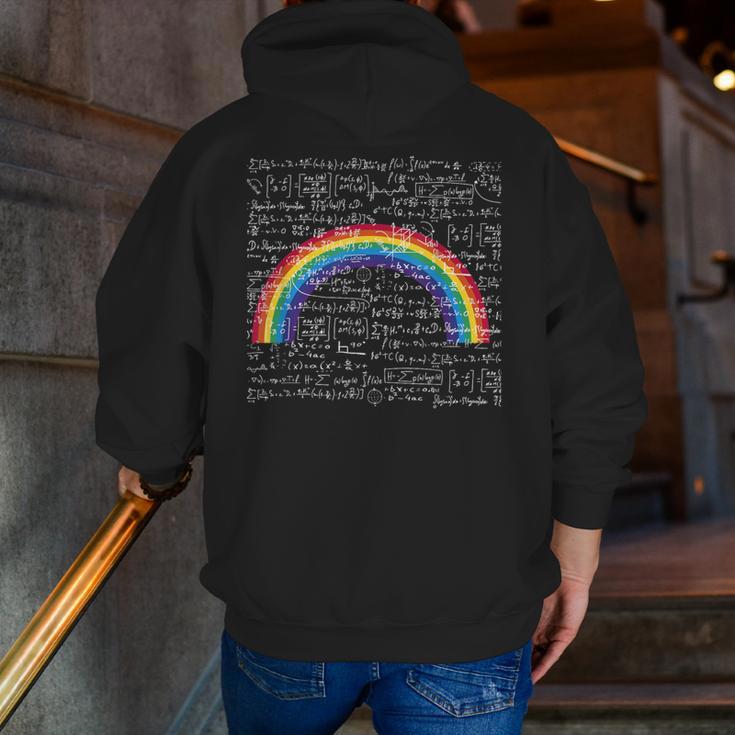 Rainbow Math Equation Teacher Nerd Retro LGBT Gay Pride Flag Men Zip Up Hoodie Back Print, funny gift