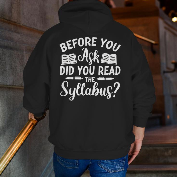 Did You Read The Syllabus Shirt Teacher Men Women Men Zip Up Hoodie Back Print, funny gift Did You Read The Syllabus Shirt Teacher Men Women Men Zip Up Hoodie Back Print, funny gift