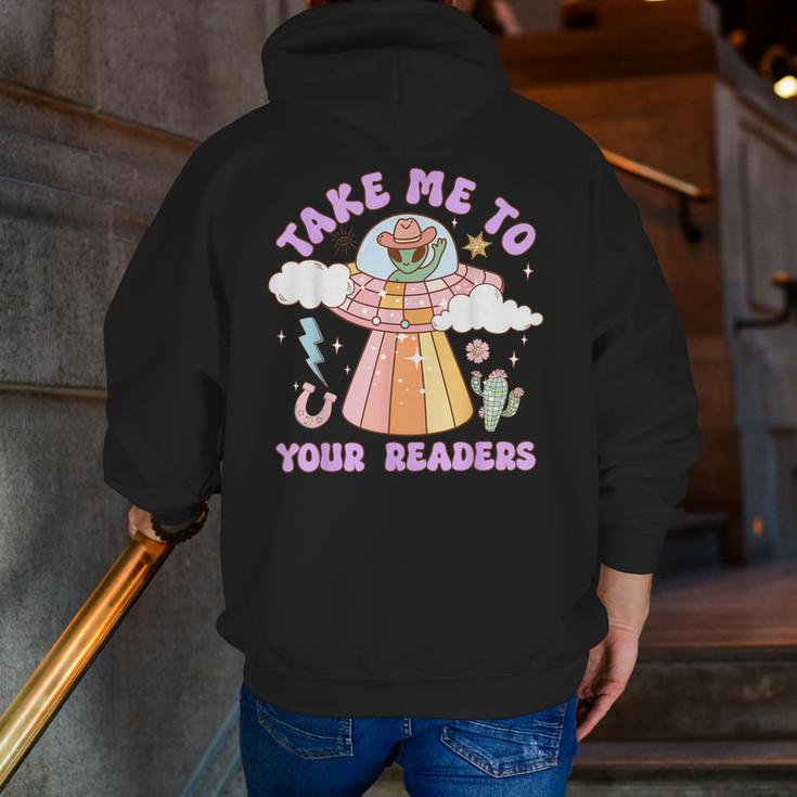 Take Me To Your Readers Alien Teacher Halloween Literacy Men Zip Up Hoodie Back Print, funny gift Take Me To Your Readers Alien Teacher Halloween Literacy Men Zip Up Hoodie Back Print, funny gift
