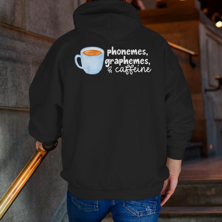 Reading Interventionist Specialist Teacher Phonemes Graphemes And Caffeine Reading Intervention -Adults Classic Fit Short Sleeve Men Zip Up Hoodie Back Print, funny gift Reading Interventionist Specialist Teacher Phonemes Graphemes And Caffeine Reading Intervention -Adults Classic Fit Short Sleeve Men Zip Up Hoodie Back Print, funny gift