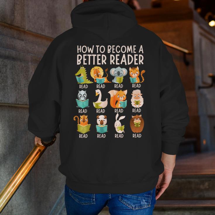 Reading Teacher How To Become a Better Reader Book Lover Fun Men Zip Up Hoodie Back Print, funny gift Reading Teacher How To Become a Better Reader Book Lover Fun Men Zip Up Hoodie Back Print, funny gift