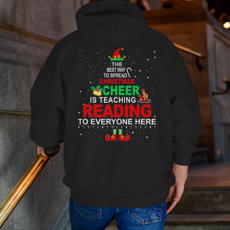 Reading Teacher Christmas Shirt Elf Christmas Cheer For Men Women Men Zip Up Hoodie Back Print, funny gift Reading Teacher Christmas Shirt Elf Christmas Cheer For Men Women Men Zip Up Hoodie Back Print, funny gift