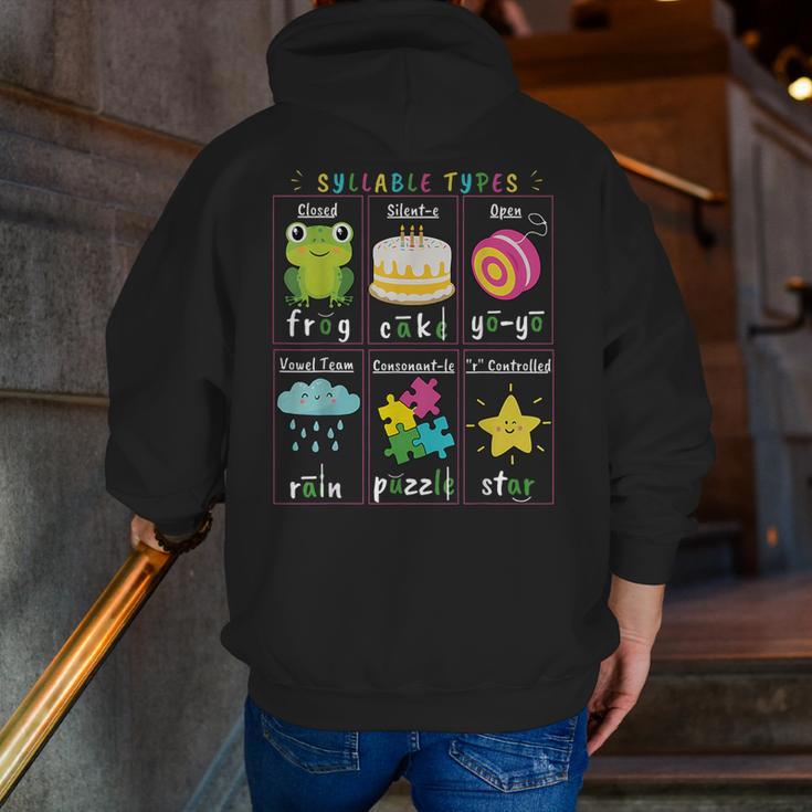 Reading Teacher Syllable Types Phonics Phonemic Awareness Men Zip Up Hoodie Back Print, funny gift Reading Teacher Syllable Types Phonics Phonemic Awareness Men Zip Up Hoodie Back Print, funny gift