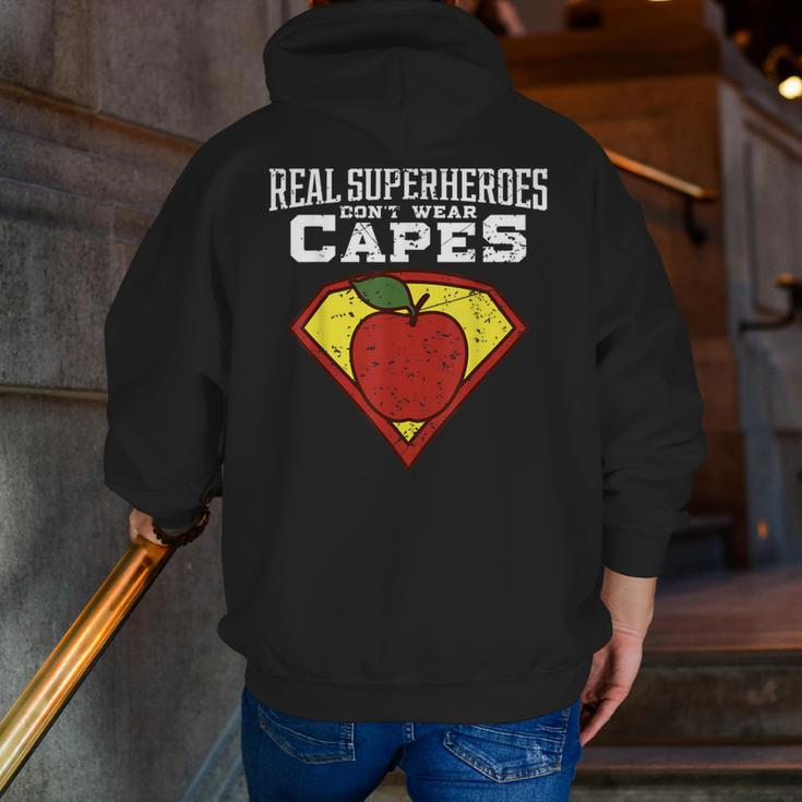 Real Superheroes Don't Wear Capes Teacher Shirt Teaching Te Men Zip Up Hoodie Back Print, funny gift Real Superheroes Don't Wear Capes Teacher Shirt Teaching Te Men Zip Up Hoodie Back Print, funny gift