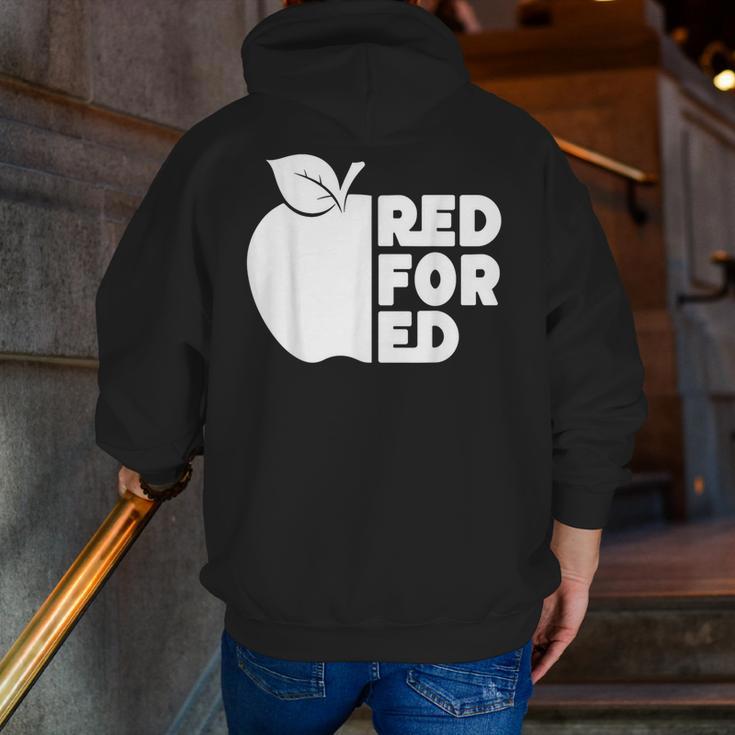 Red For Ed Teacher Support Public Education For Men Women Kids Men Zip Up Hoodie Back Print, funny gift