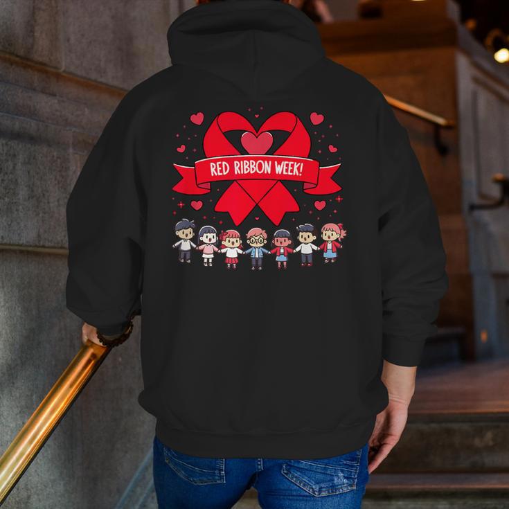 Red Ribbon Week Awareness For Students And Teachers Men Women Girls Kids Men Zip Up Hoodie Back Print, funny gift Red Ribbon Week Awareness For Students And Teachers Men Women Girls Kids Men Zip Up Hoodie Back Print, funny gift