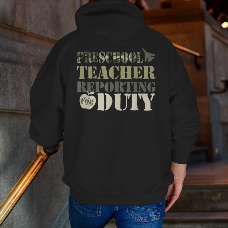 Retro Back To School Women Old Camo Preschool Teacher Men Zip Up Hoodie Back Print, funny gift Retro Back To School Women Old Camo Preschool Teacher Men Zip Up Hoodie Back Print, funny gift