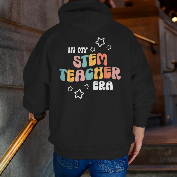 Retro Boho Math Science Professor In My STEM Teacher Era Men Zip Up Hoodie Back Print, Science Teacher Hoodies, funny gift