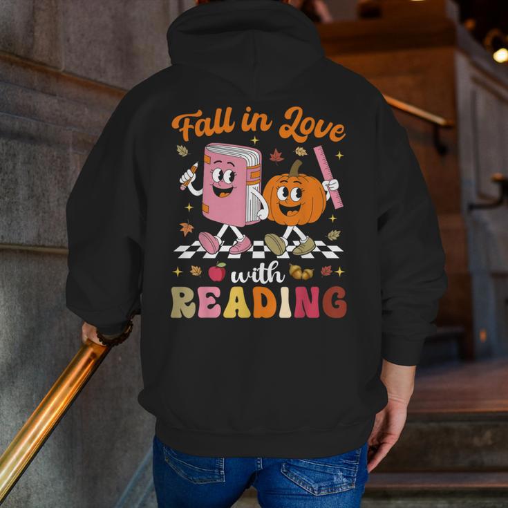 Retro Fall In Love With Learning Pumpkin Autumn Teacher Men Zip Up Hoodie Back Print, funny gift Retro Fall In Love With Learning Pumpkin Autumn Teacher Men Zip Up Hoodie Back Print, funny gift
