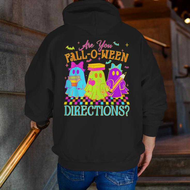 Retro Are You Falloween Direction Teacher Spooky Halloween Men Zip Up Hoodie Back Print, funny gift Retro Are You Falloween Direction Teacher Spooky Halloween Men Zip Up Hoodie Back Print, funny gift