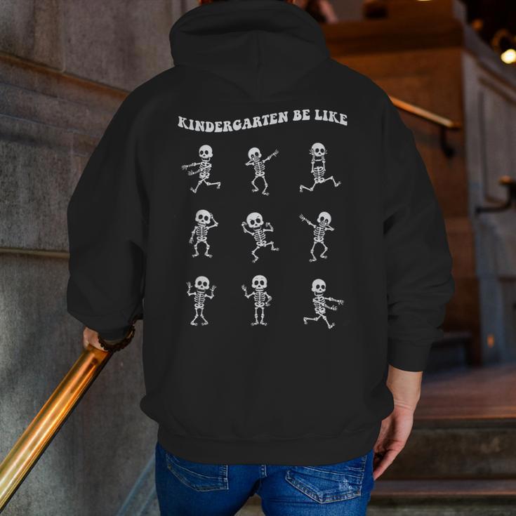 Retro Halloween Kindergarten Teacher Skeleton Trick Or Treat Men Women Kids Men Zip Up Hoodie Back Print, funny gift Retro Halloween Kindergarten Teacher Skeleton Trick Or Treat Men Women Kids Men Zip Up Hoodie Back Print, funny gift