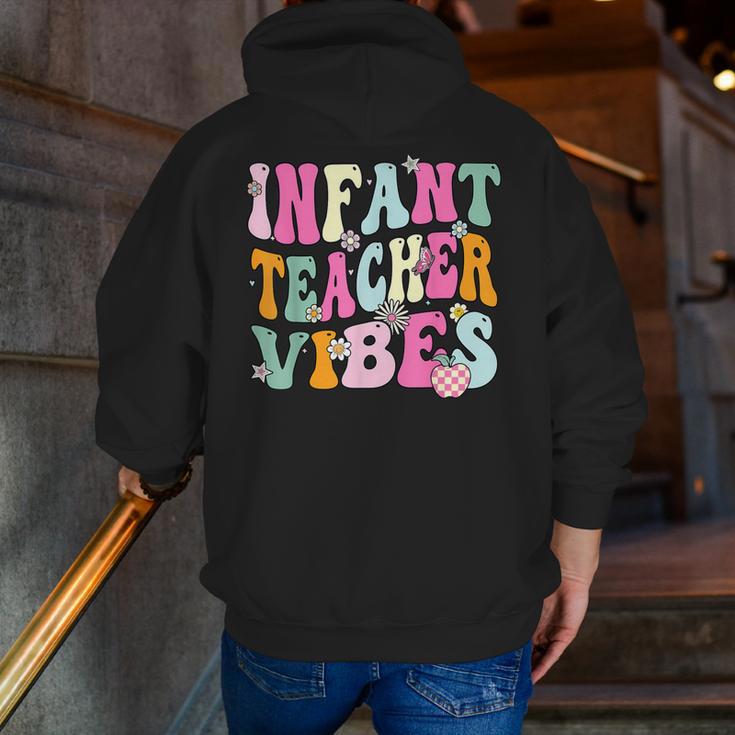 Retro Infant Teacher Vibes Women Daycare Teacher Men Zip Up Hoodie Back Print, funny gift Retro Infant Teacher Vibes Women Daycare Teacher Men Zip Up Hoodie Back Print, funny gift