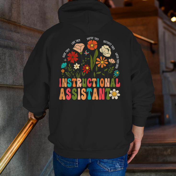 Retro Instructional Assistant Wildflowers Teacher Aide Men Zip Up Hoodie Back Print, funny gift Retro Instructional Assistant Wildflowers Teacher Aide Men Zip Up Hoodie Back Print, funny gift