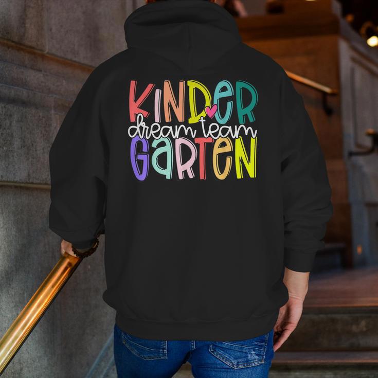 Retro Kindergarten Dream Team Back To School Teacher Kids Men Zip Up Hoodie Back Print, funny gift Retro Kindergarten Dream Team Back To School Teacher Kids Men Zip Up Hoodie Back Print, funny gift