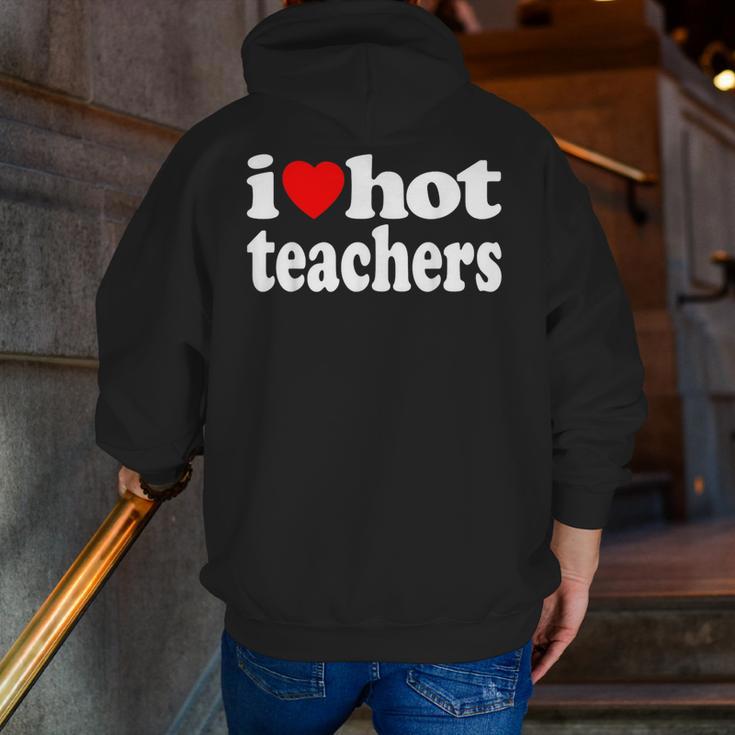 Retro I Love Hot Teachers Vintage I Heart Hot Teacher Men Women Girls Kids Men Zip Up Hoodie Back Print, funny gift