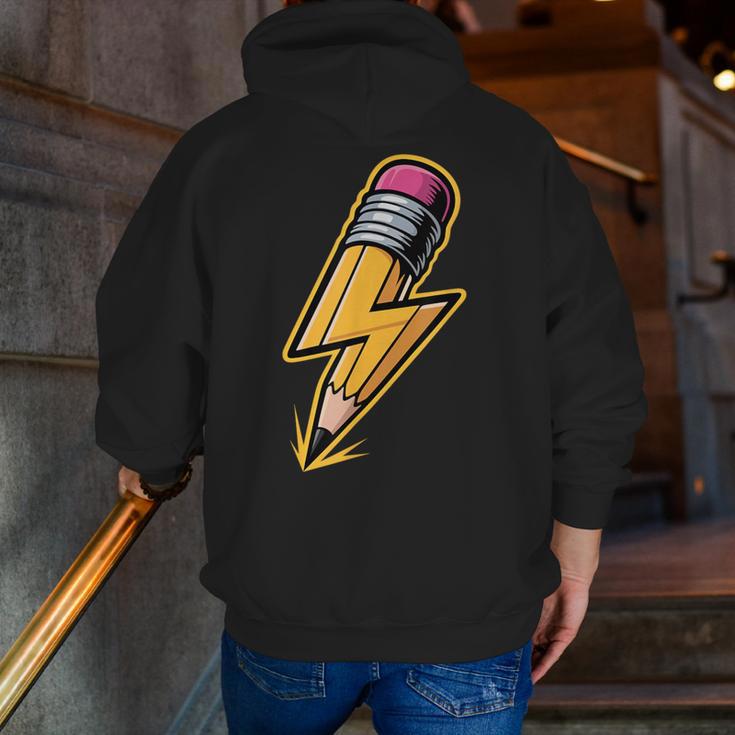 Retro Pencil Pencil Back To School Teacher Student Men Zip Up Hoodie Back Print, funny gift