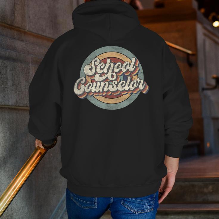 Retro School Counselor Back To School Teacher Squad Crew Men Zip Up Hoodie Back Print, funny gift Retro School Counselor Back To School Teacher Squad Crew Men Zip Up Hoodie Back Print, funny gift