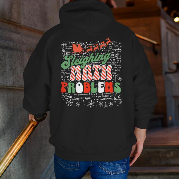 Retro Sleighing Math Problems Santa Math Teacher Christmas Men Zip Up Hoodie Back Print, funny gift Retro Sleighing Math Problems Santa Math Teacher Christmas Men Zip Up Hoodie Back Print, funny gift