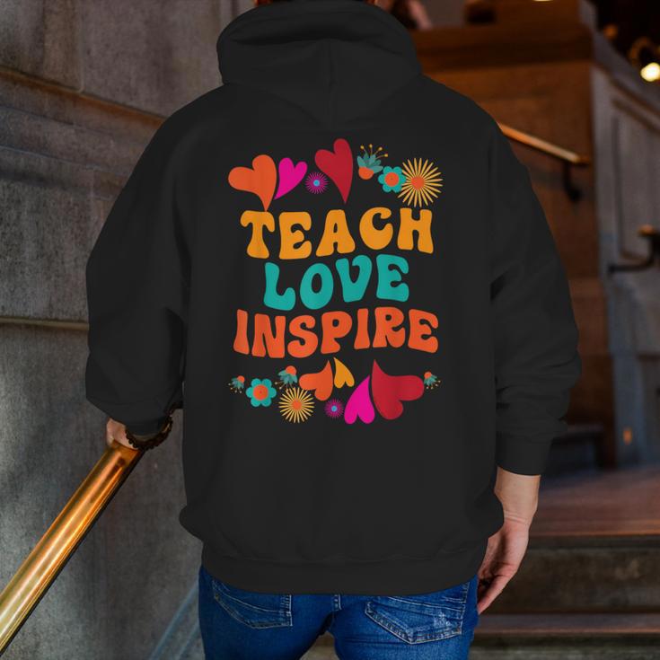 Retro Teach Love Inspire Back To School Teachers Men Zip Up Hoodie Back Print, funny gift Retro Teach Love Inspire Back To School Teachers Men Zip Up Hoodie Back Print, funny gift