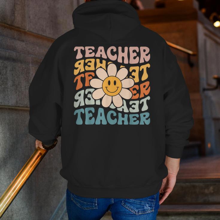 Retro Teacher Daisy Colorful Elementary School Teacher Men Zip Up Hoodie Back Print, funny gift Retro Teacher Daisy Colorful Elementary School Teacher Men Zip Up Hoodie Back Print, funny gift