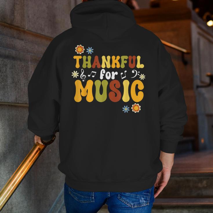 Retro Thankful For Music Floral Music Teacher Thanksgiving Men Women Men Zip Up Hoodie Back Print, funny gift Retro Thankful For Music Floral Music Teacher Thanksgiving Men Women Men Zip Up Hoodie Back Print, funny gift