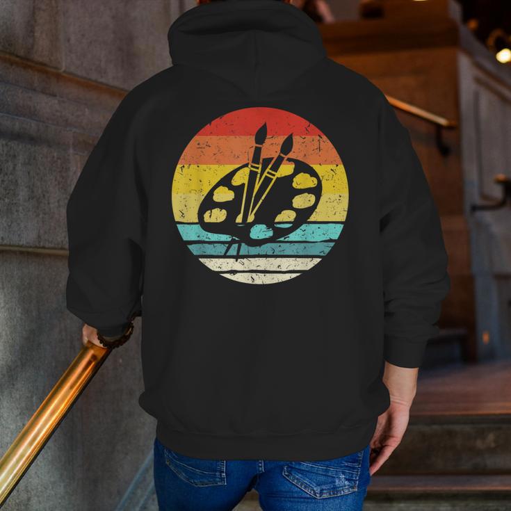 Retro Vintage Paint Palette Costume Artist Art Teacher Men Women Men Zip Up Hoodie Back Print, funny gift Retro Vintage Paint Palette Costume Artist Art Teacher Men Women Men Zip Up Hoodie Back Print, funny gift