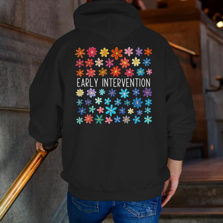 Retro Wildflower Early Intervention Teacher Interventionist Men Zip Up Hoodie Back Print, funny gift Retro Wildflower Early Intervention Teacher Interventionist Men Zip Up Hoodie Back Print, funny gift