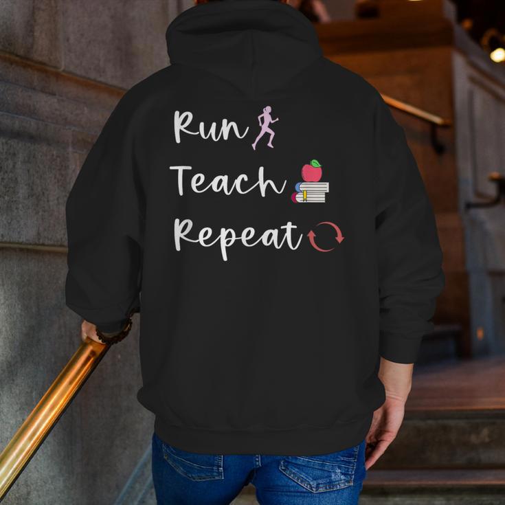 Run Teach Repeat Teacher Running Saying Slogan Runner Men Zip Up Hoodie Back Print, funny gift Run Teach Repeat Teacher Running Saying Slogan Runner Men Zip Up Hoodie Back Print, funny gift