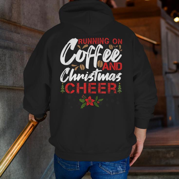 Running On Coffee And Christmas Cheer Lover Teacher For Men Women Kids Men Zip Up Hoodie Back Print, funny gift Running On Coffee And Christmas Cheer Lover Teacher For Men Women Kids Men Zip Up Hoodie Back Print, funny gift