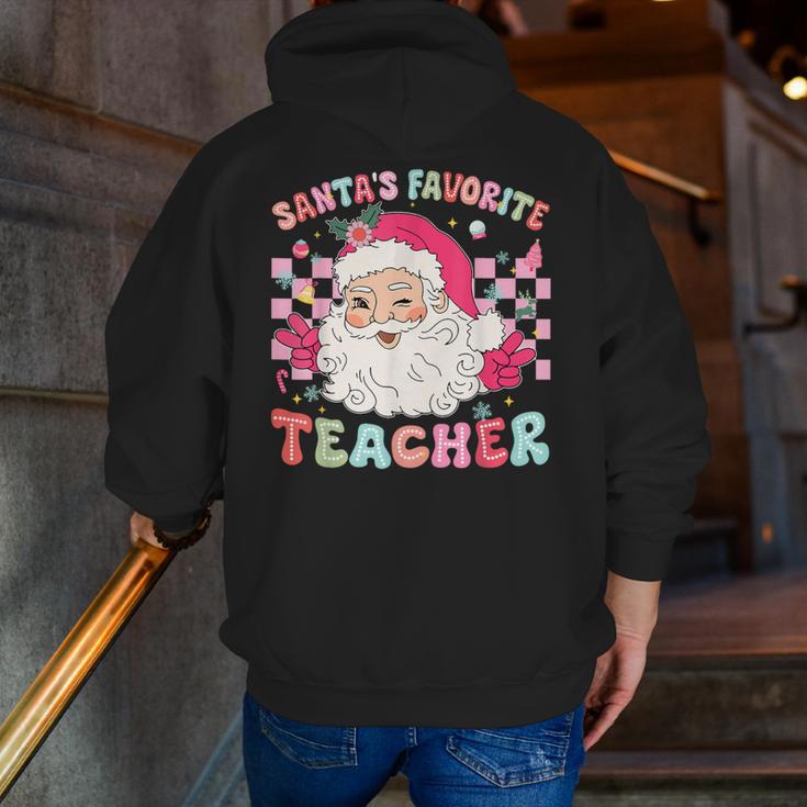 Santa Favorite Teacher Shirt Teacher Christmas Men Zip Up Hoodie Back Print, funny gift Santa Favorite Teacher Shirt Teacher Christmas Men Zip Up Hoodie Back Print, funny gift