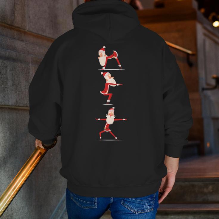 Santa Yoga Poses For Yogi Teacher Christmas Yoga Poses Men Zip Up Hoodie Back Print, funny gift Santa Yoga Poses For Yogi Teacher Christmas Yoga Poses Men Zip Up Hoodie Back Print, funny gift