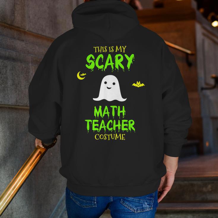 Scary Math Teacher Costume Halloween Lazy Easy Christmas Men Zip Up Hoodie Back Print, funny gift