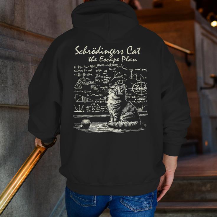 SchröDinger's Cat Escape Plan Science Teacher For Men Women Kids Men Zip Up Hoodie Back Print, Science Teacher Hoodies, funny gift