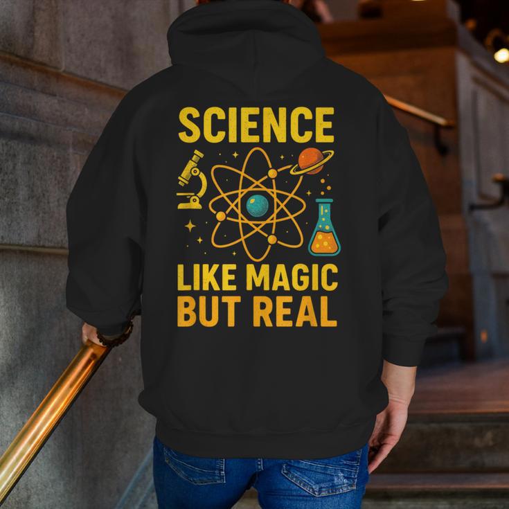 Science Like Magic But Real Nerdy Teacher Men Zip Up Hoodie Back Print, Science Teacher Hoodies, funny gift