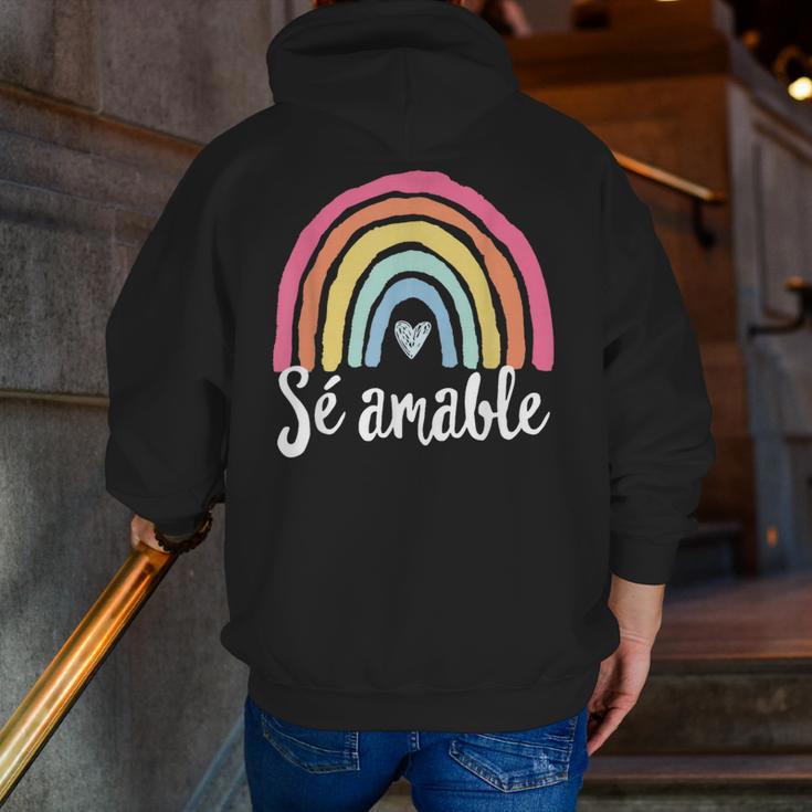 Sé Amable Spanish Bilingual Teacher Be Kind Boho Rainbow Men Zip Up Hoodie Back Print, funny gift Sé Amable Spanish Bilingual Teacher Be Kind Boho Rainbow Men Zip Up Hoodie Back Print, funny gift