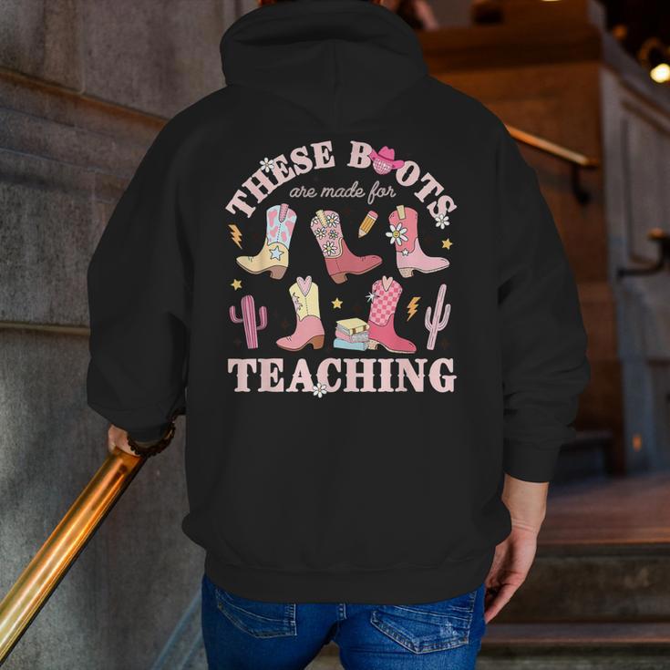 These Boots Are Made For Teaching Western Cowgirl Teacher Men Zip Up Hoodie Back Print, funny gift These Boots Are Made For Teaching Western Cowgirl Teacher Men Zip Up Hoodie Back Print, funny gift