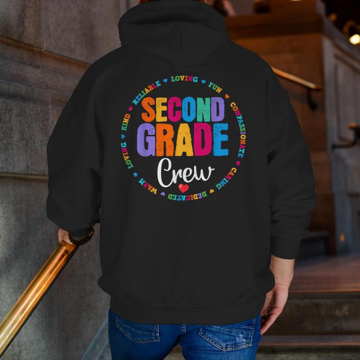 Second Grade Crew 2nd Back To School Teacher Team Squad Men Zip Up Hoodie Back Print, 2nd Grade Teacher Hoodies, funny gift