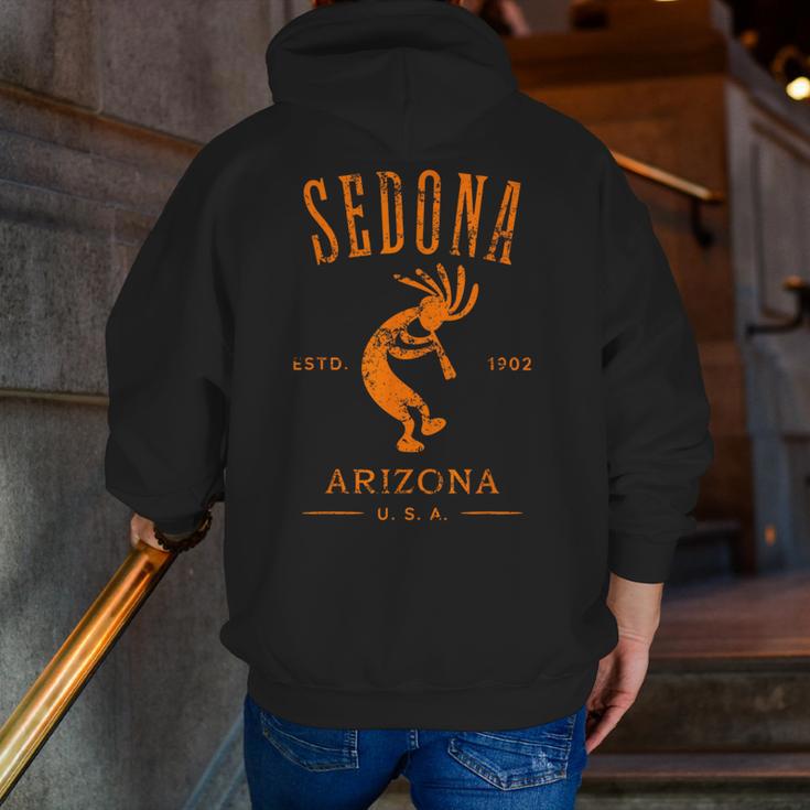 Sedona Arizona Southwestern Style Souvenir Vintage Men Zip Up Hoodie Back Print, funny gift
